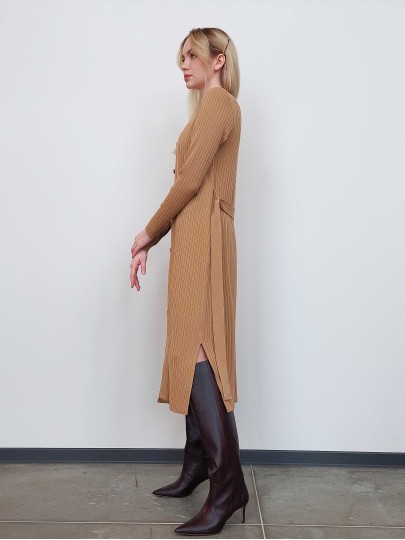 Olivia A 115 beige merino cardigan-dress