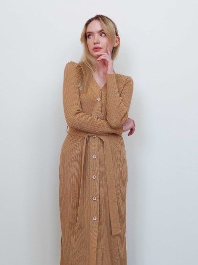 Olivia A 115 beige merino cardigan-dress