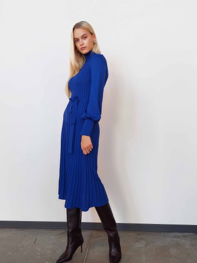 Maliin blue merino wool dress