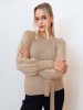 Elin beige sweater with belt