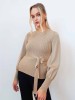 Elin beige sweater with belt