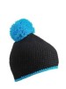 Knitted tassel hat MB7964 / Black+turquoise