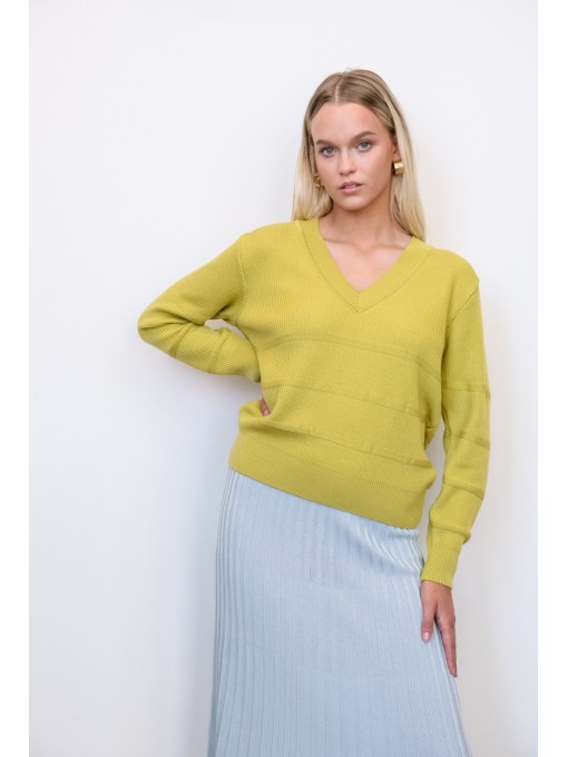 Moona lime-green merino wool sweater