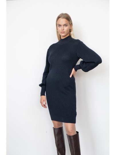 Mirva sark blue merino wool dress