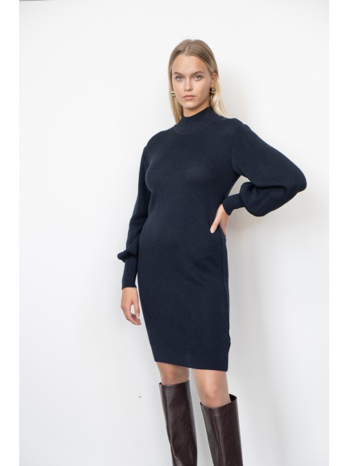 Mirva sark blue merino wool dress