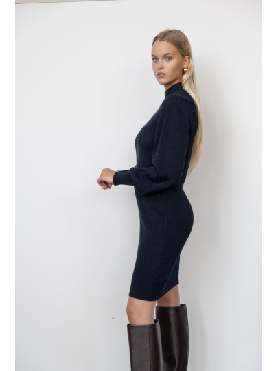 Mirva sark blue merino wool dress