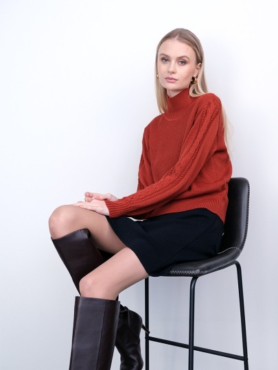 BEILY red merino wool sweater