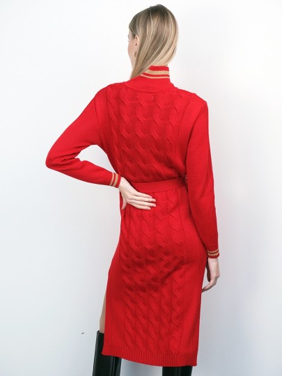 BIRJO red dress with braids