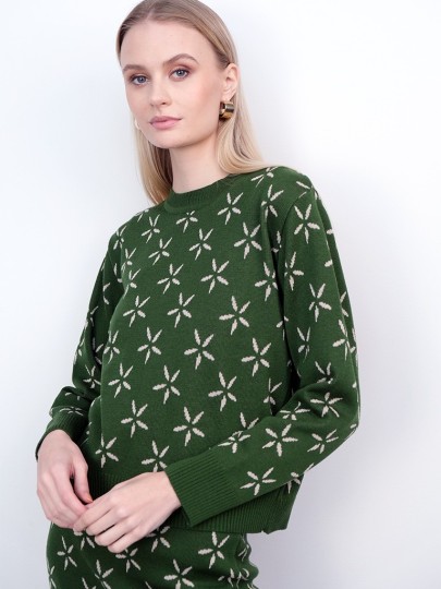 Brota roheline tähemustriga džemper