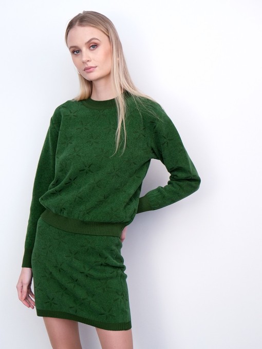 Rossik forest green cotton skirt