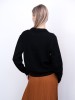 Brimmy black merino wool cardigan