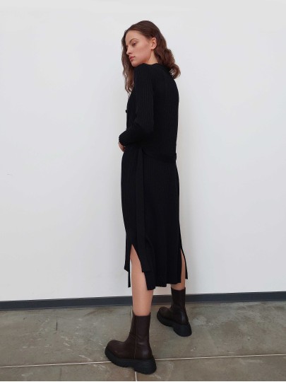 Olivia dark blue merino cardigan/dress