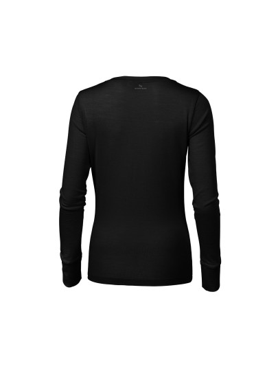 Ladies 100% merino wool long sleeved T-shirt 160/black