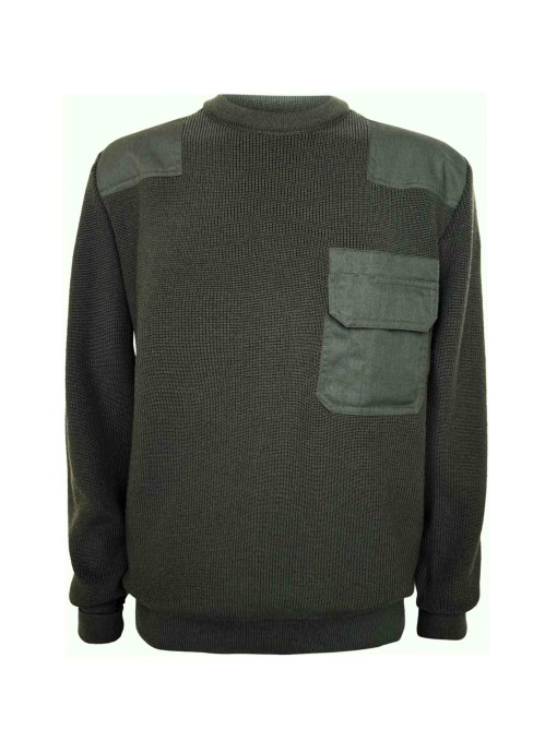 M-117 Men's olive green uniform sweater with O-neck