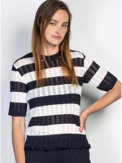 Brett knitted lace sweater