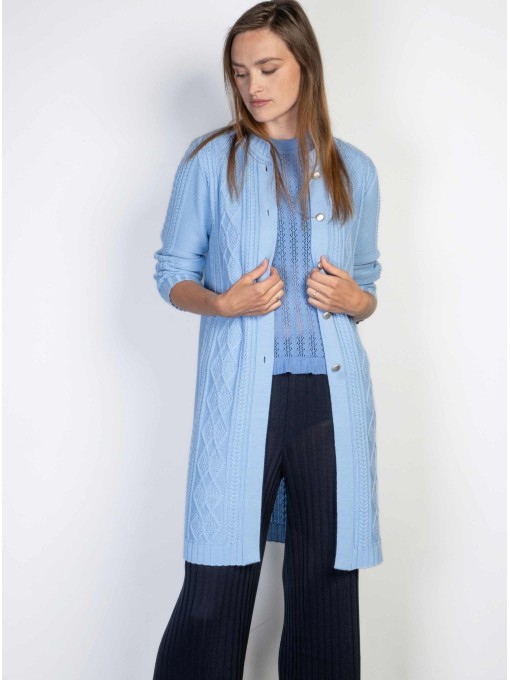 Pamela merino wool skyblue cardigan