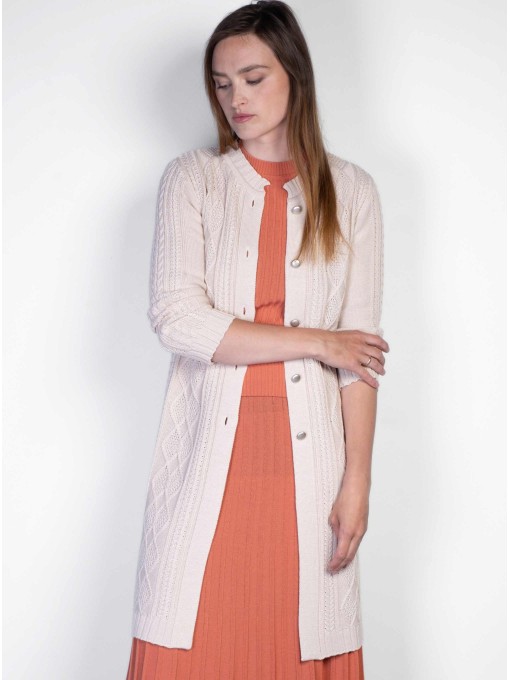 Pamela merino wool light beige cardigan