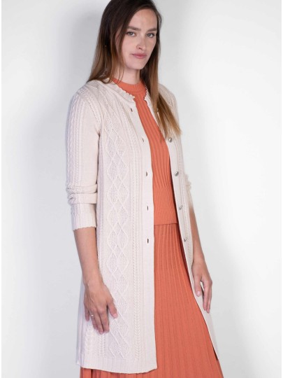 Pamela merino wool light beige cardigan