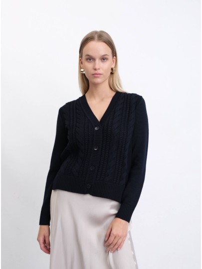 AMBER black cardigan with...