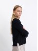 AMBER black cardigan with braids