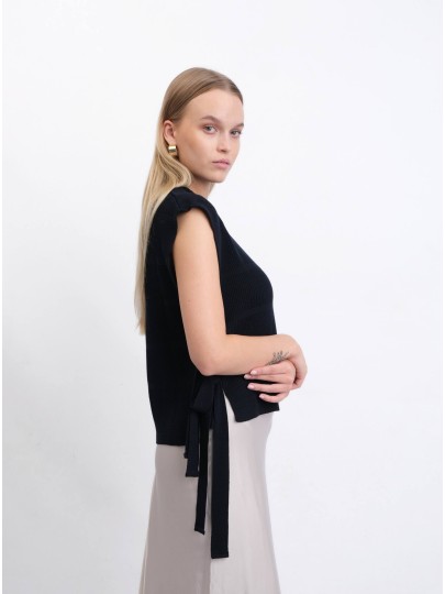 Dark blue merino wool vest