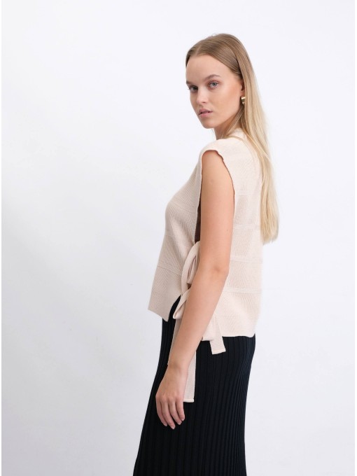 BILVI light beige merino wool vest