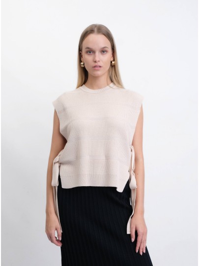 BILVI light beige merino wool vest