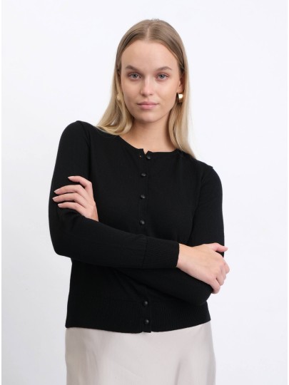 Brimmy black merino wool cardigan