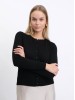 Brimmy black merino wool cardigan