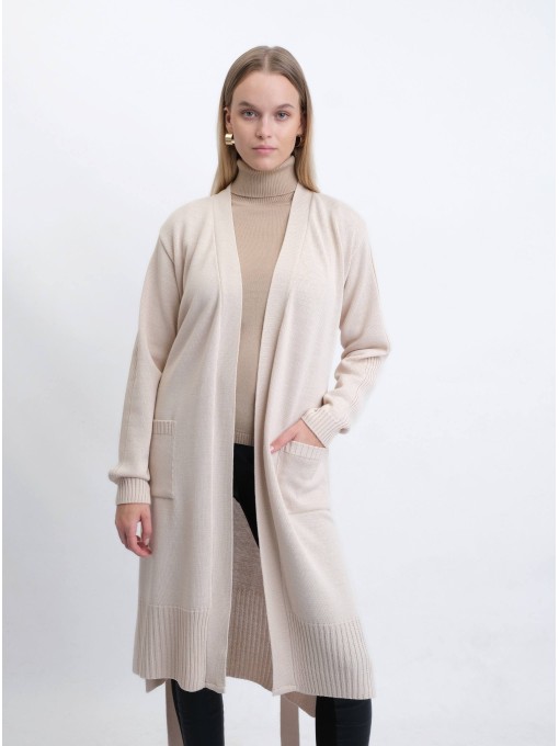 Ilmelik beige merino cardigan