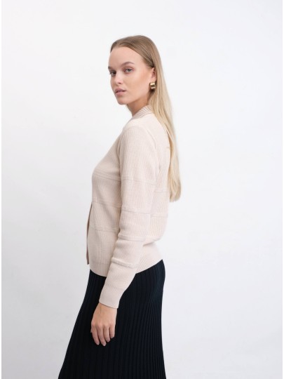 Brimmy beige merino wool cardigan