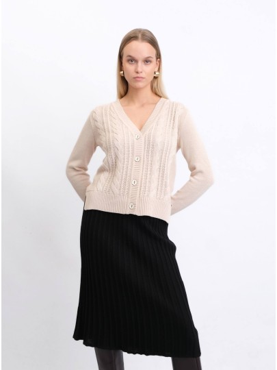 AMBER beež palmikutega kardigan