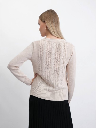 AMBER beež palmikutega kardigan