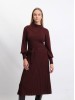 BALYN burgundy merino wool dress