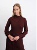 BALYN burgundy merino wool dress