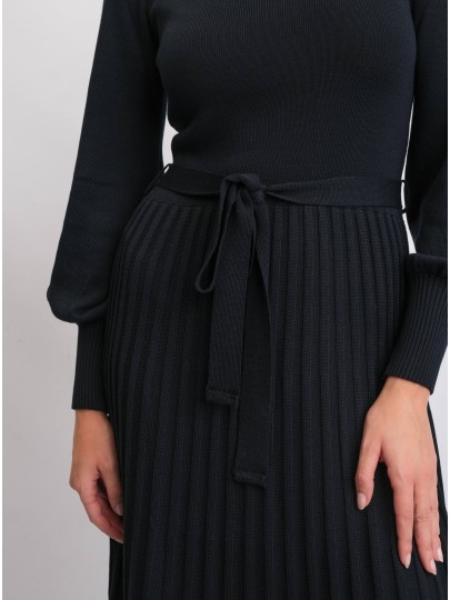 BALYN dark blue merino wool dress