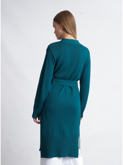 Merino wool cardigan in sea green