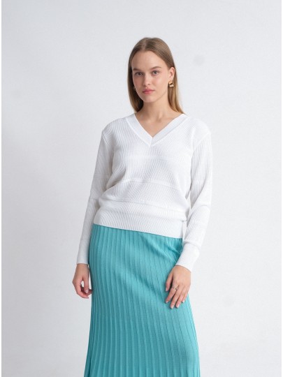 Moona white merino wool sweater