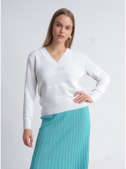 Moona white merino wool sweater