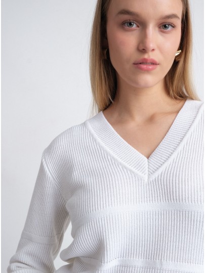 Moona white merino wool sweater