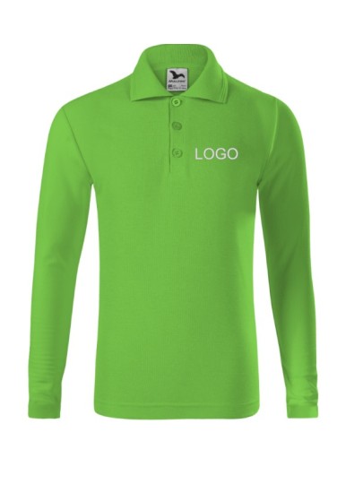 Laste Pikkade Varrukatega kitsalõikeline polosärk 241 laimiroheline / Apple-green