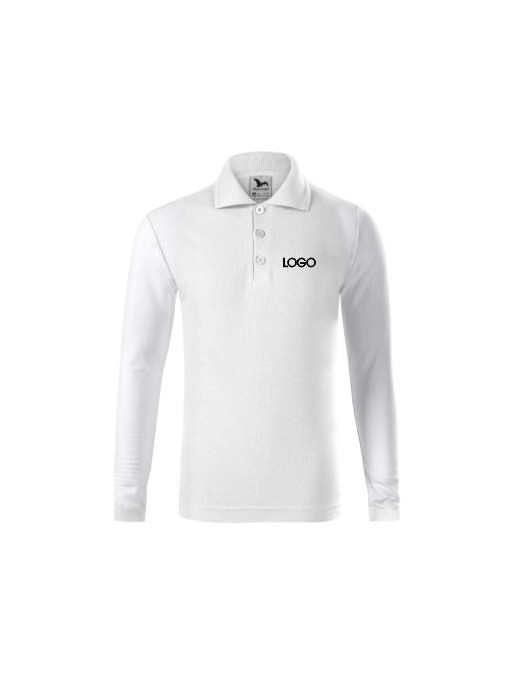 Children's Long Sleeve slim-fit Polo 241 / White