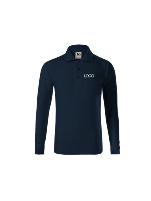 Laste Pikkade Varrukatega kitsalõikeline polosärk 241 tumesinine / Navy