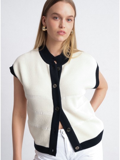 BRIM valge meriinovillane vest