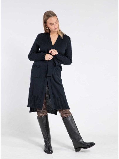 Ilmelik navy blue merino cardigan