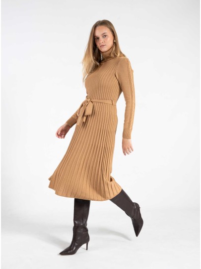 Balen beige merino wool dress
