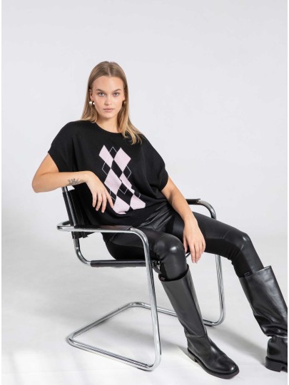 Romy rombidega meriinovillane must vest