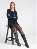 Zoja black zippered merino wool dress/cardigan