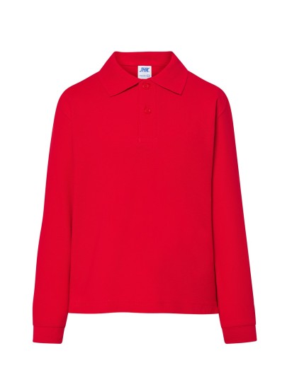 Children's Polo long sleeve straight cut / Red