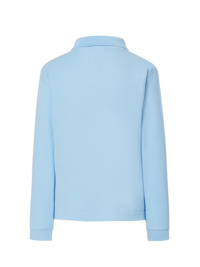 Children's Polo long sleeve straight cut / Sky-blue
